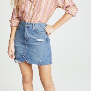Free People We the Free Hallie Distressed Denim Skirt Size 27